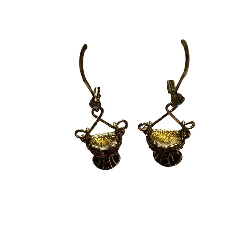 VINTAGE RARE Betsey Johnson Gold Crystals earrings 